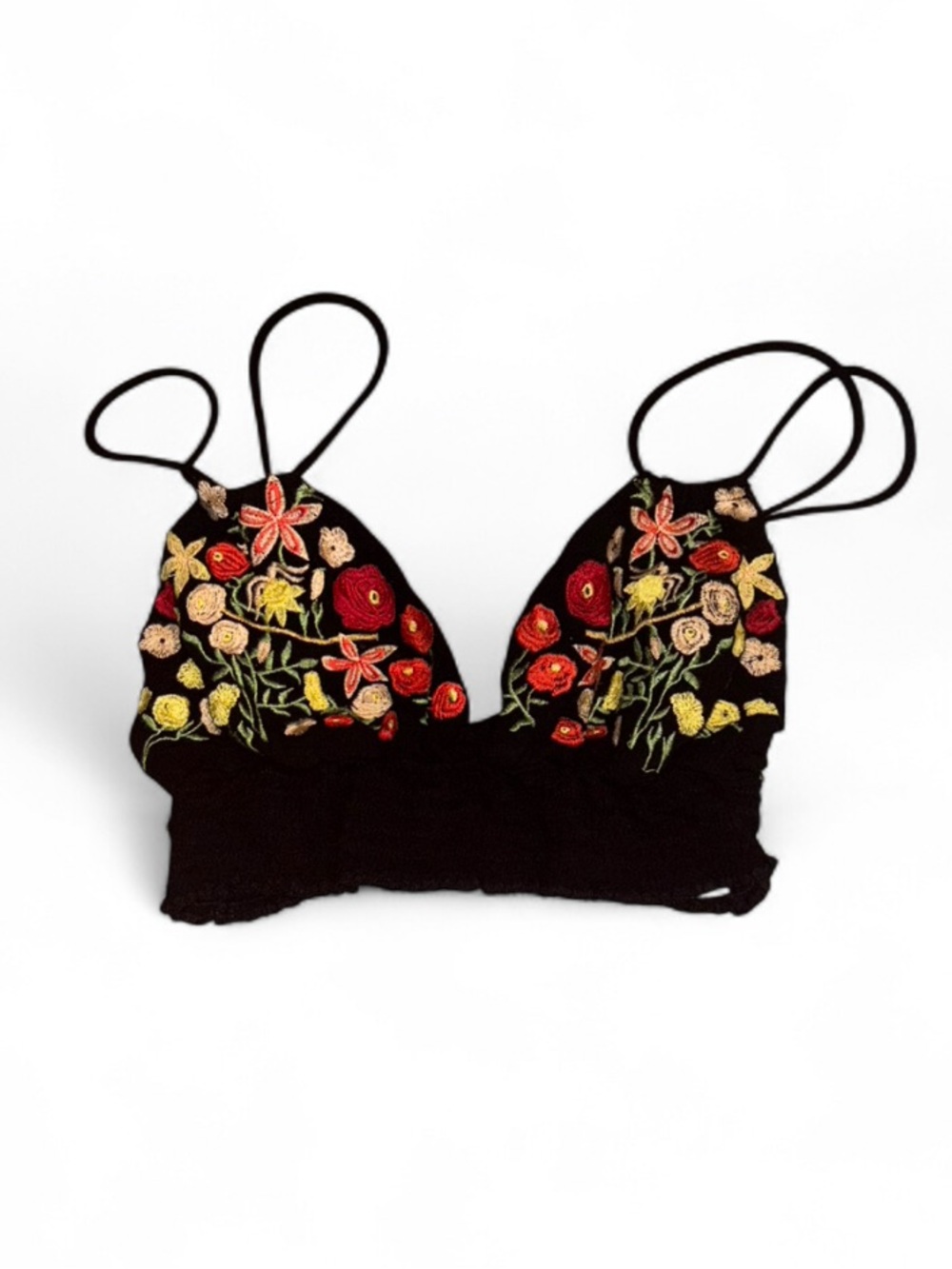 Signature Black Floral Bralette Size Small